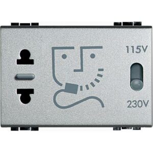 Living Svetlo: 3M utičnica za brijanje, 240/115: 240V, 20VA, aluminijum