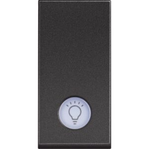 Classia: prekidac obican 1M, 10A, osvetljen, simbol sijalice, sa led sijalicom 230V, crna