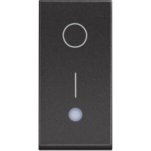 Classia: prekidac dvopolni, 1M, 16A, osvetljen, sa led sijalicom 230V , crna