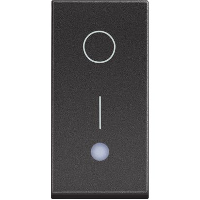 Classia: prekidac dvopolni, 1M, 16A, osvetljen, sa led sijalicom 230V , crna