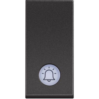 Classia: taster, 1M, 10A, osvetljen, simbol zvona, sa led sijalicom 230V , crna