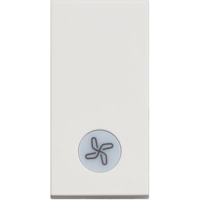Classia: prekidac obican 1M, 10A, osvetljen, simbol ventilatora, sa led sijalicom 230V, bela