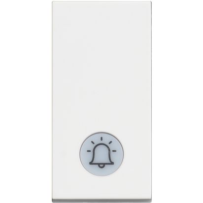 Classia: taster, 1M, 10A, osvetljen, simbol zvona, sa led sijalicom 230V , bela