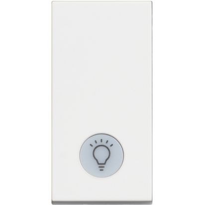 Classia: taster, 1M, 10A, osvetljen, simbol sijalice, sa led sijalicom 230V , bela